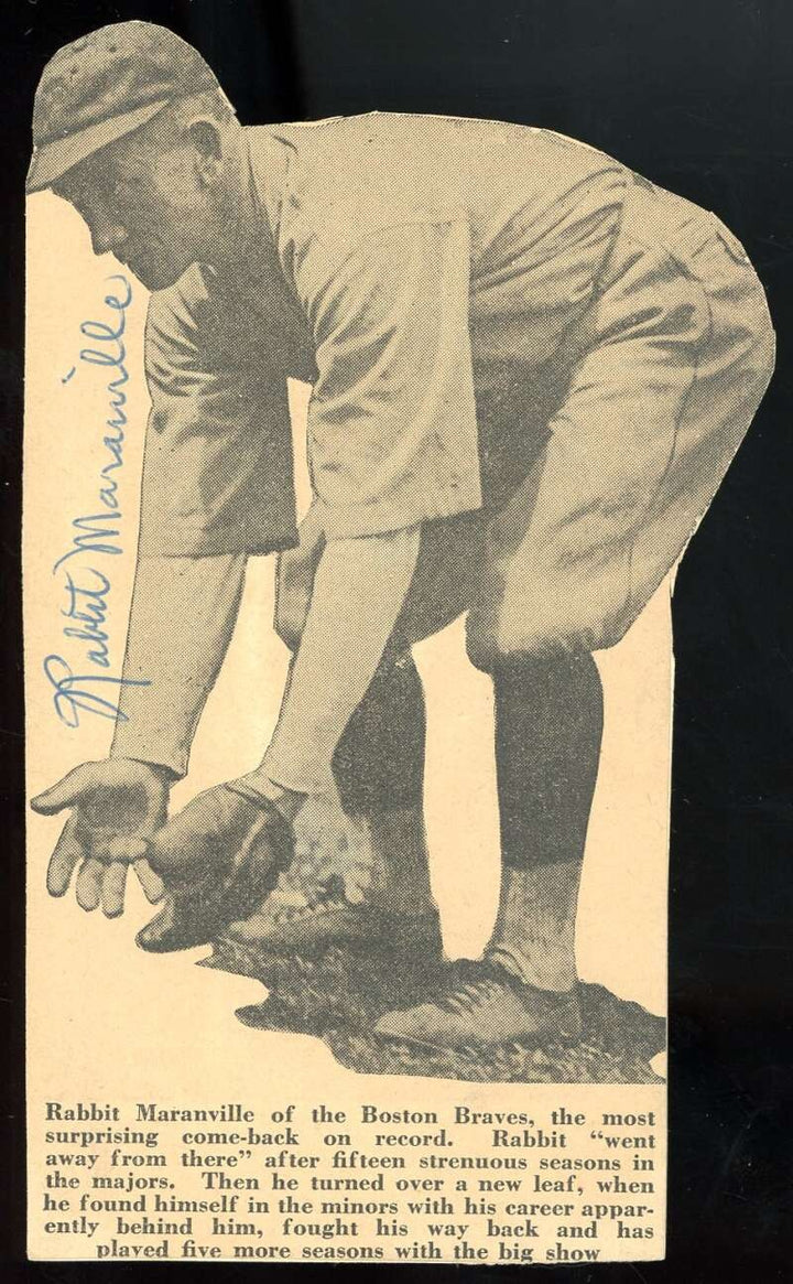 Rabbit Maranville JSA Loa Signed 3x6 Cut Photo Autograph