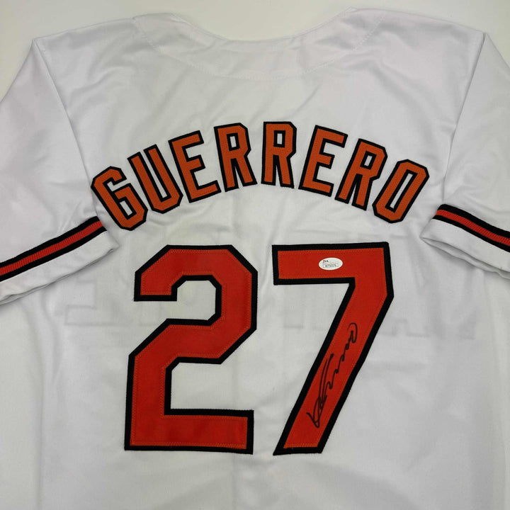 Autographed/Signed Vladimir Guerrero Baltimore White Jersey JSA COA