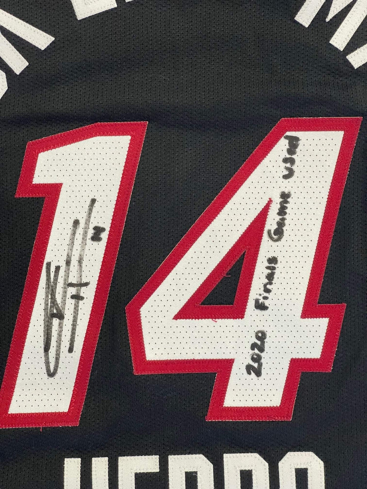 Tyler Herro Autographed 2020-21 Black Miami Heat NBA Finals Game Used Jersey