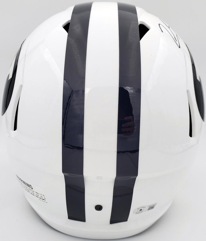 Zach Wilson Signed BYU Cougars White Full Size Replica Speed Helmet Beckett BAS