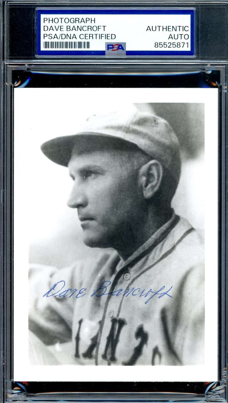 Dave Bancroft PSA DNA Signed Photograph Autograph