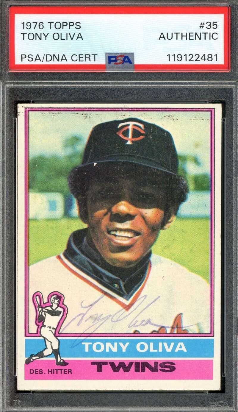 Tony Oliva PSA DNA  Vintage Signed 1976 Topps Autograph