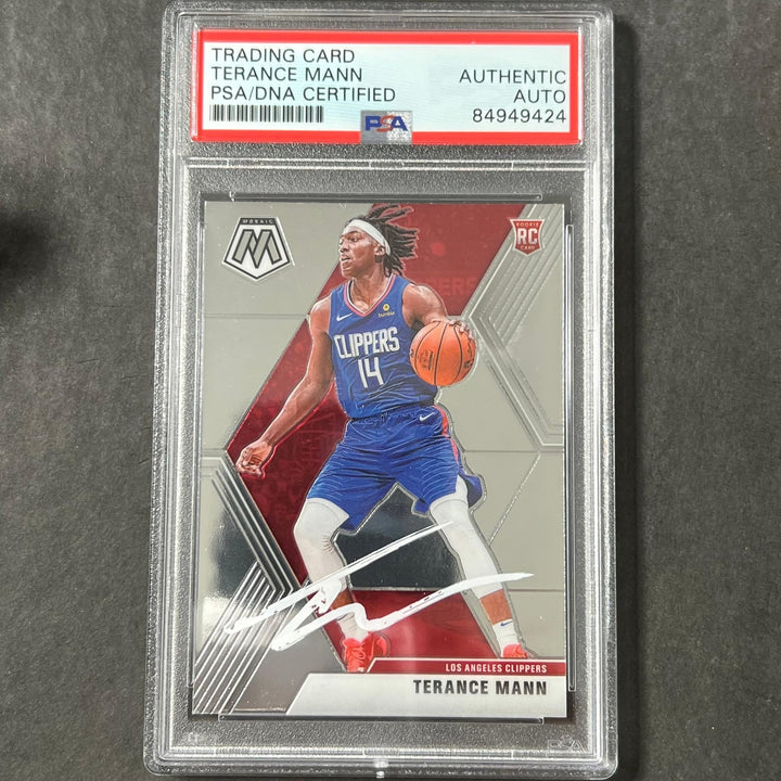 2019-20 Panini Mosaic #246 Terance Mann Signed Card AUTO PSA Slabbed Clippers