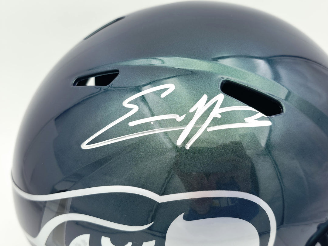Nick Emmanwori Auto Seahawks Metallic Green Rivalries Full Size Speed Rep Helmet