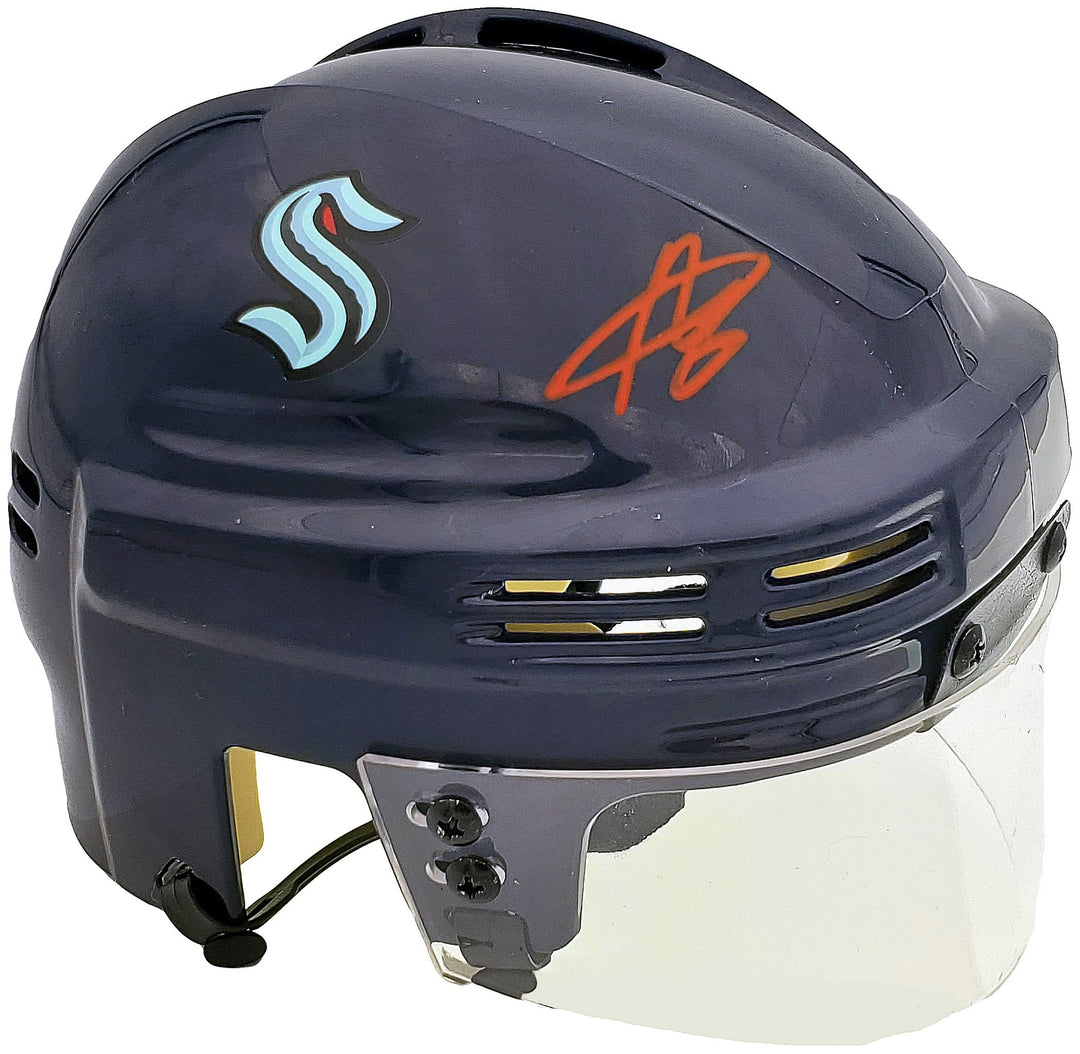 Adam Larsson Autographed Signed Seattle Kraken Blue Mini Helmet Fanatics Holo