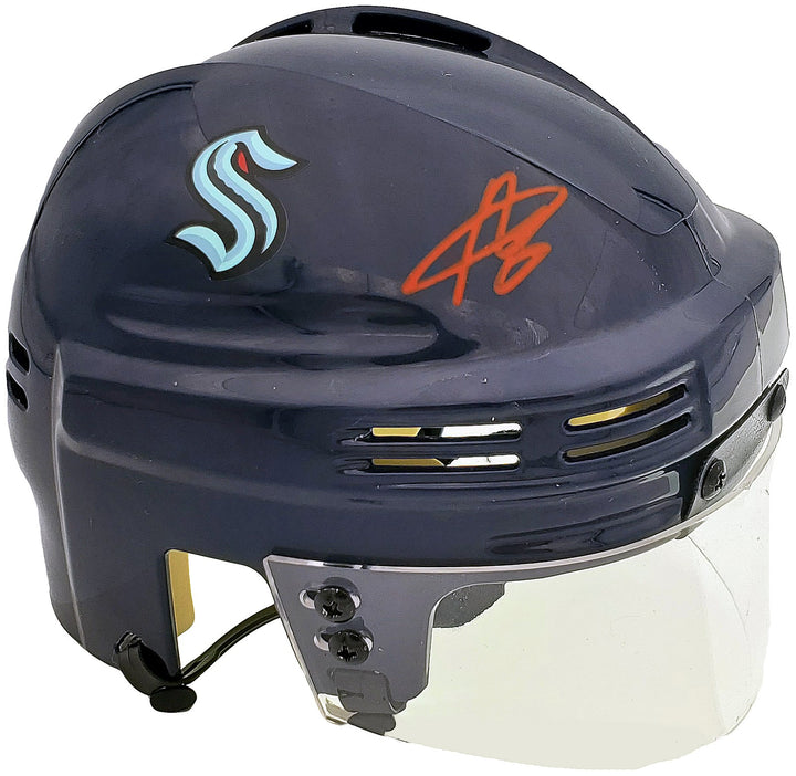 Adam Larsson Autographed Signed Seattle Kraken Blue Mini Helmet Fanatics Holo