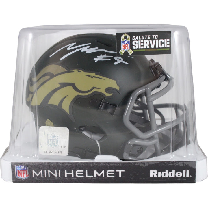 Talanoa Hufanga Autographed Denver Broncos 25 STS Mini Helmet Beckett WIT 53450