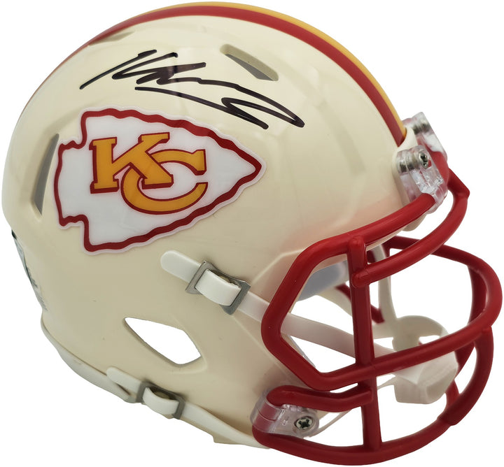 Kenneth Walker III Signed Chiefs Cream Retro Speed Mini Helmet Beckett Witness