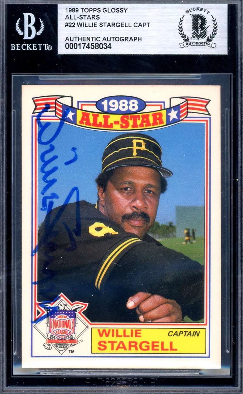 Willie Stargell Beckett BAS Signed 1989 Topps Glossy All Stars Autograph