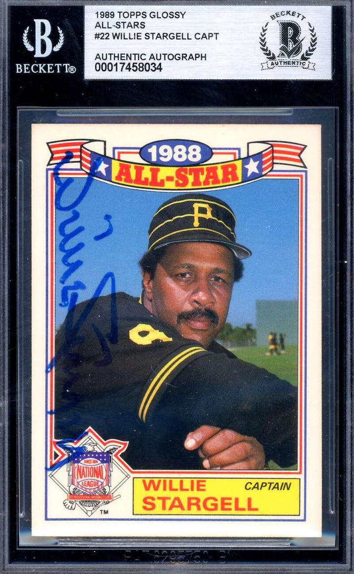 Willie Stargell Beckett BAS Signed 1989 Topps Glossy All Stars Autograph