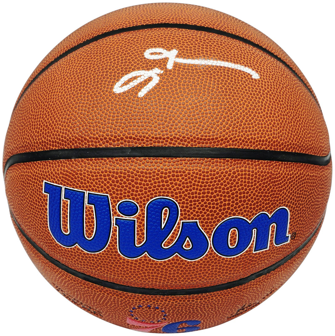 Allen Iverson Signed Philadelphia 76ers Logo Basketball Beckett Witness