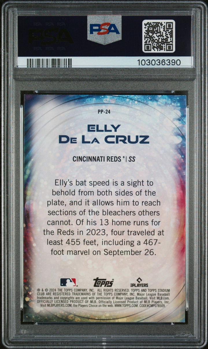 Graded 2024 Stadium Club Elly De La Cruz #PP24 Power Packed Card PSA 10