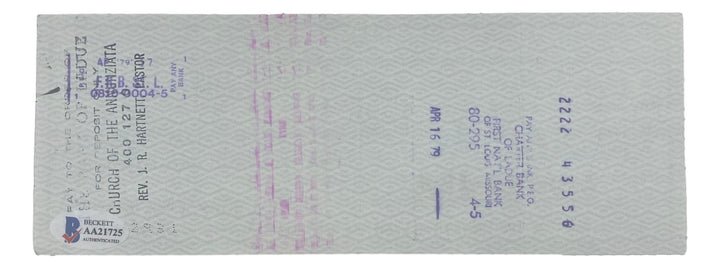 Stan Musial St. Louis Cardinals Signed  Bank Check #5516 BAS