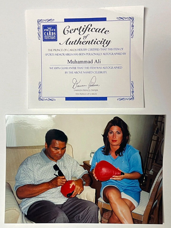 Muhammad Ali Signed Everlast Red Leather Boxing Speed Bag Cassius Clay- Beckett
