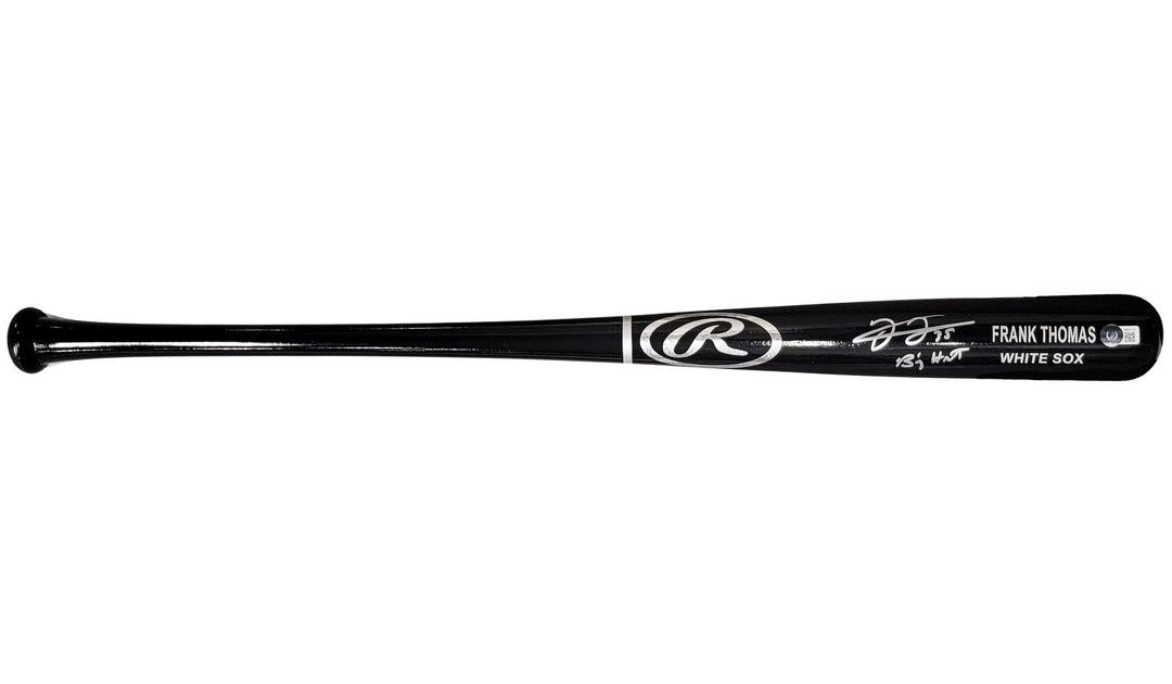 Frank Thomas Auto Black Rawlings Game Model Bat White Sox "Big Hurt" Beckett Wit