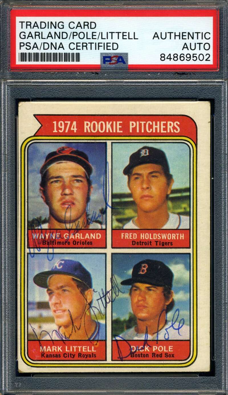 Garland Pole Littell PSA DNA Signed 1974 Topps Rookie Pitchers Autograph