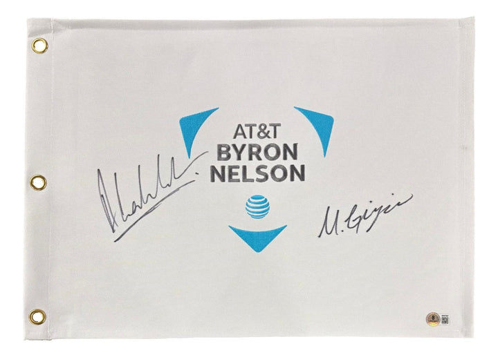 Anirban Lahiri Max Greyserman Signed AT&T Byron Nelson Golf Flag BAS