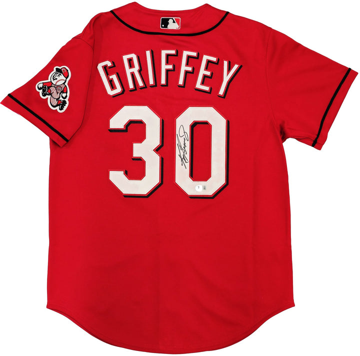 Reds Ken Griffey Jr Auto Red Mitchell Ness 05 Cooperstown Collection Jersey 44