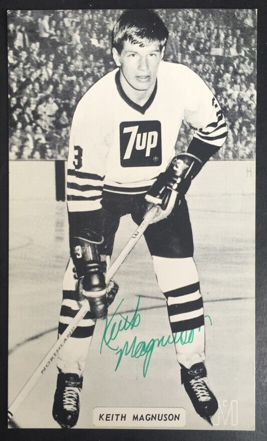 Keith Magnuson Signed Vintage Postcard 4x6 Photo 7 Up Rookie Mint Auto Jsa Coa