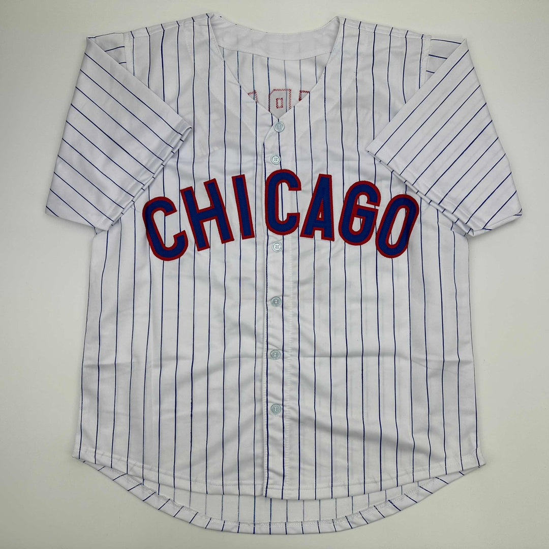 Autographed/Signed Nico Hoerner Chicago Baseball Jersey Beckett BAS COA