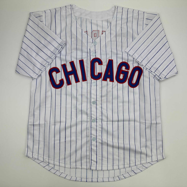 Autographed/Signed Nico Hoerner Chicago Baseball Jersey Beckett BAS COA