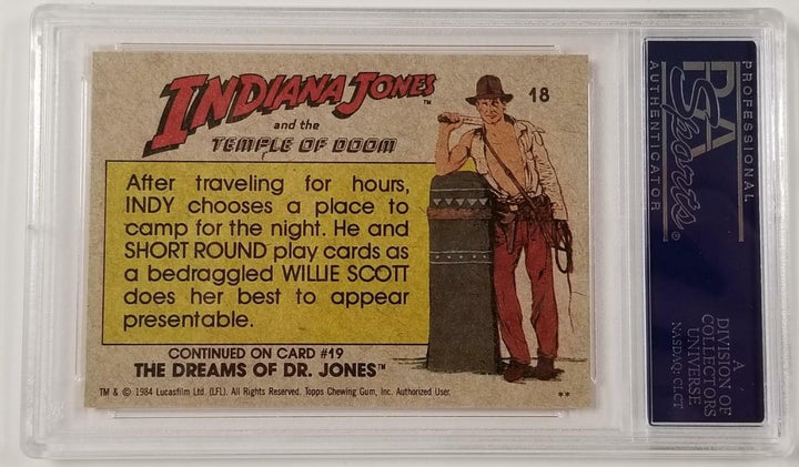 Jonathan Ke Quan signed 1984 Topps Indiana Jones #18 Making Camp card PSA/DNA
