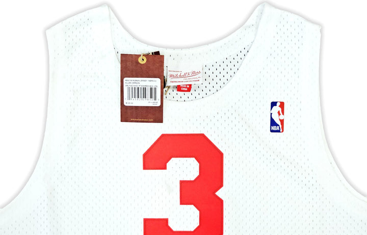 76ers Allen Iverson Auto White Red Auth Mitchell Ness 03 Swingman Jersey 2X BAS