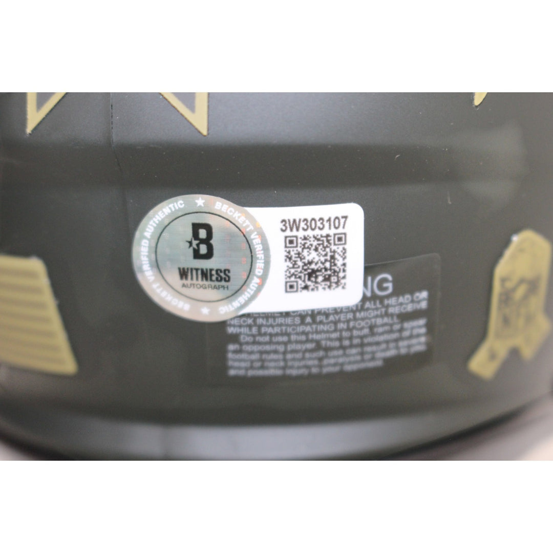 Ray Lewis Autographed Baltimore Ravens 25 STS Mini Helmet Beckett W 55628