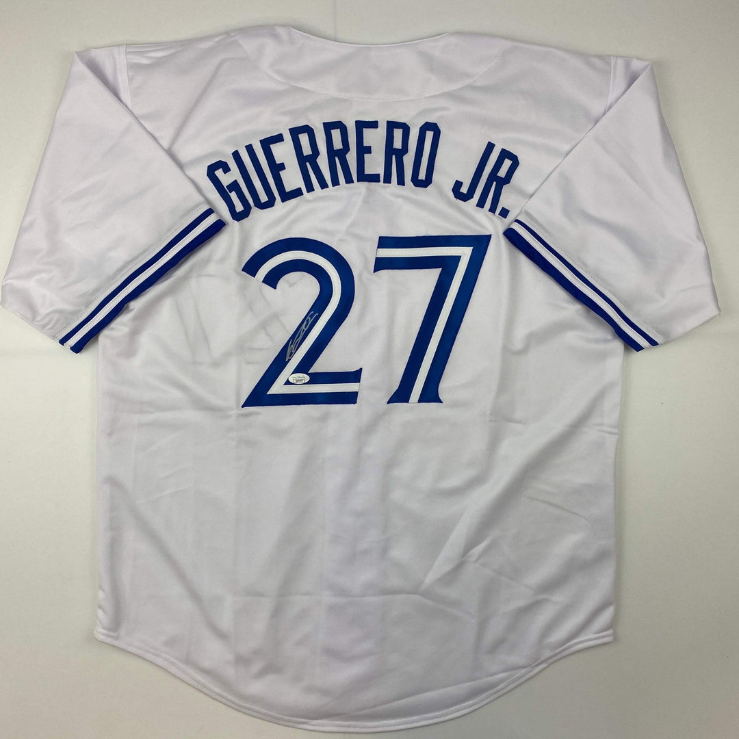 Autographed/Signed Vladimir Vlad Guerrero Jr. Toronto White Jersey JSA COA