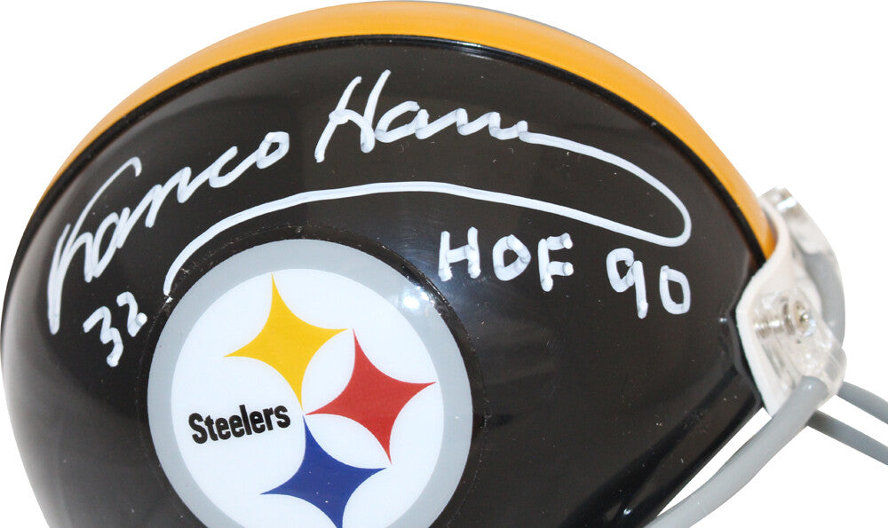 Franco Harris Signed Pittsburgh Steelers VSR4 63-76 Mini Helmet HOF BAS 39667