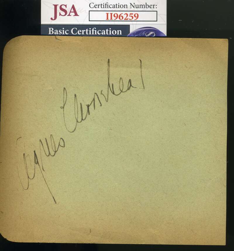 Agnes Moorehead JSA Coa Signed 1940`s Album Page Autograph