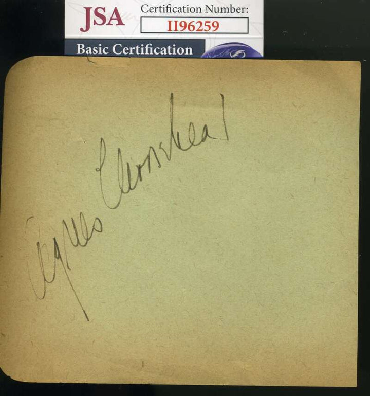 Agnes Moorehead JSA Coa Signed 1940`s Album Page Autograph