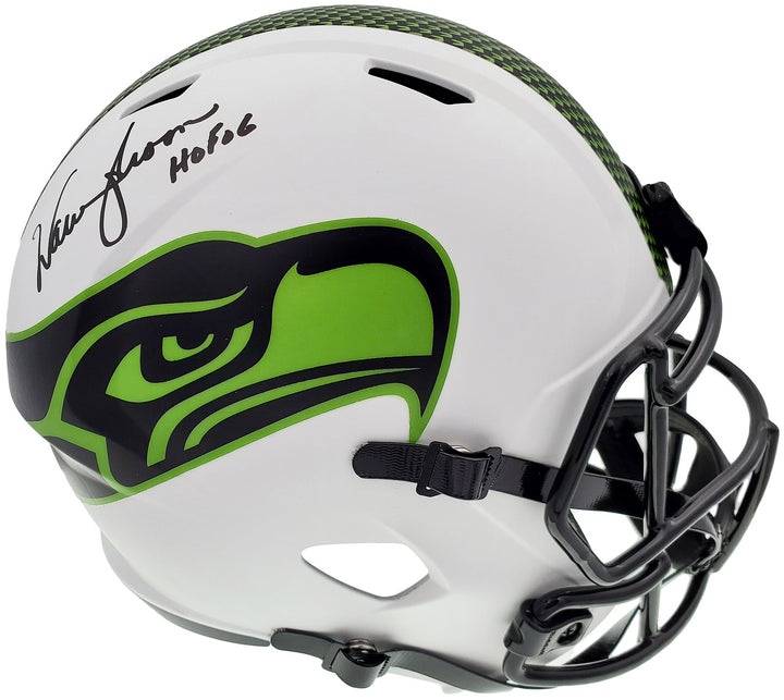 Warren Moon Auto Seahawks Lunar Eclipse White Full Size Rep Speed Helmet HOF 06