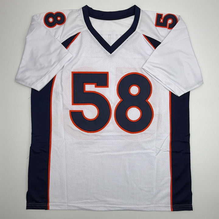 Autographed/Signed Von Miller Denver White Football Jersey Beckett BAS COA