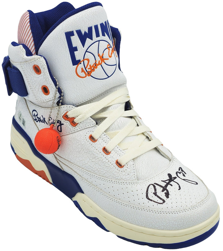 Patrick Ewing Auto White Athletics 33 HI Vintage Shoe Knicks Size 13 BAS