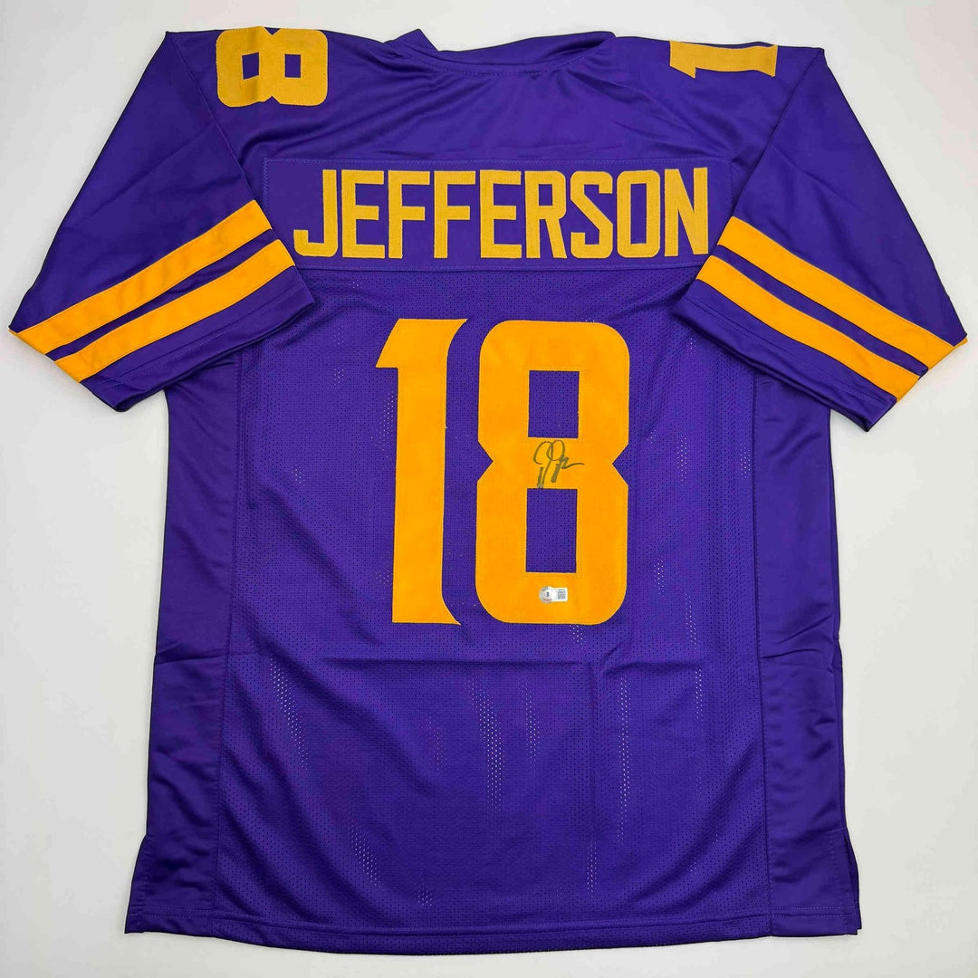 Autographed/Signed Justin Jefferson Minnesota Color Rush Jersey JSA COA