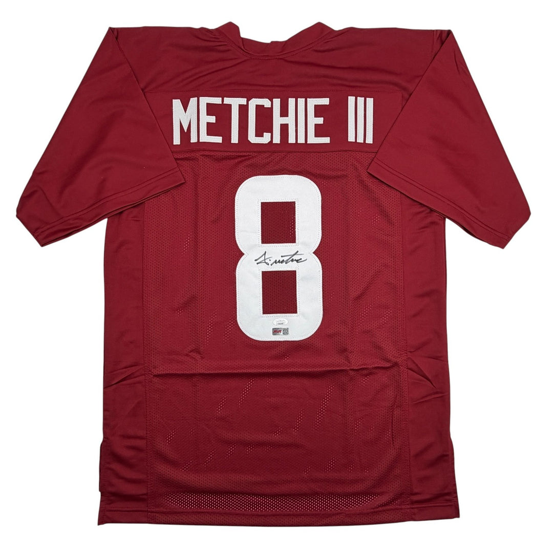 Autographed/Signed John Metchie III Alabama Red College Football Jersey JSA COA
