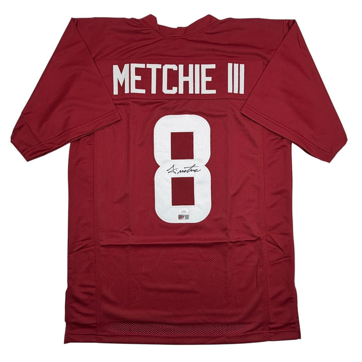 Autographed/Signed John Metchie III Alabama Red College Football Jersey JSA COA