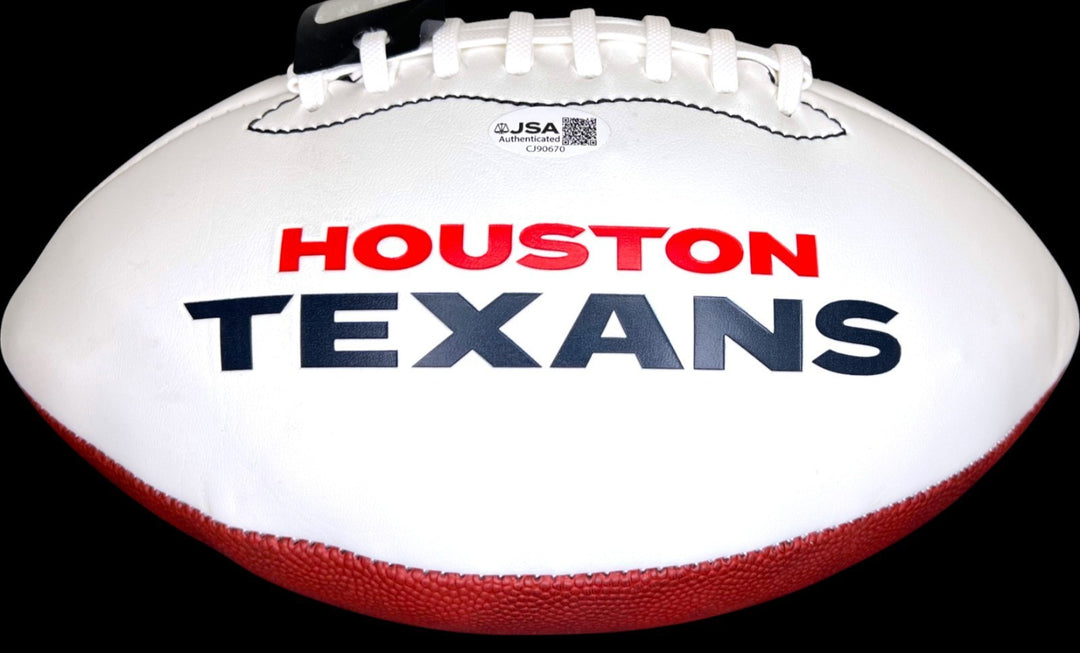 DEMECO RYANS SIGNED AUTOGRAPHED HOUSTON TEXANS LOGO FOOTBALL JSA COA
