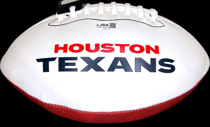 DEMECO RYANS SIGNED AUTOGRAPHED HOUSTON TEXANS LOGO FOOTBALL JSA COA