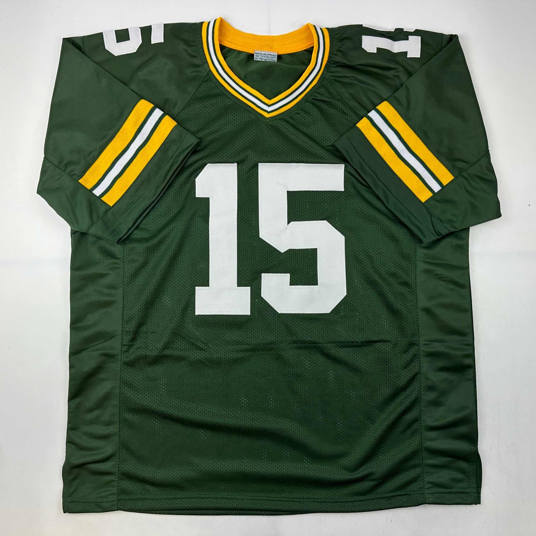 Facsimile Autographed Bart Starr Green Bay Green Reprint Jersey Size Men's XL