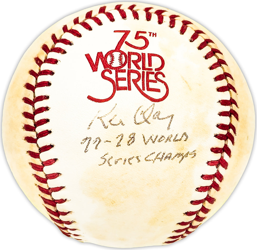 Ken Clay Autographed 1978 WS MLB Baseball Yankees 77-78 Champs Beckett BM25604