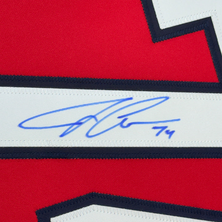 Framed Autographed/Signed John Carlson 35x39 Washington Red Jersey JSA COA