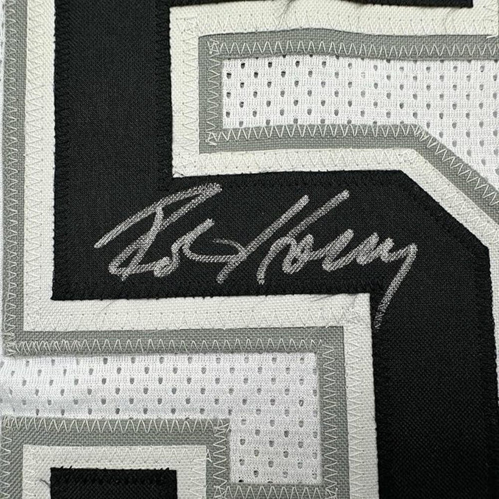 Framed Autographed/Signed Robert Horry 35x39 San Antonio White Jersey BAS COA