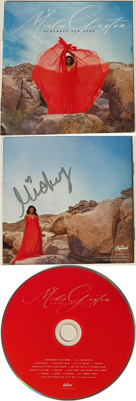 Mickey Guyton signed 2021 Remember Her Name Capitol Records Album Cover w/ CD