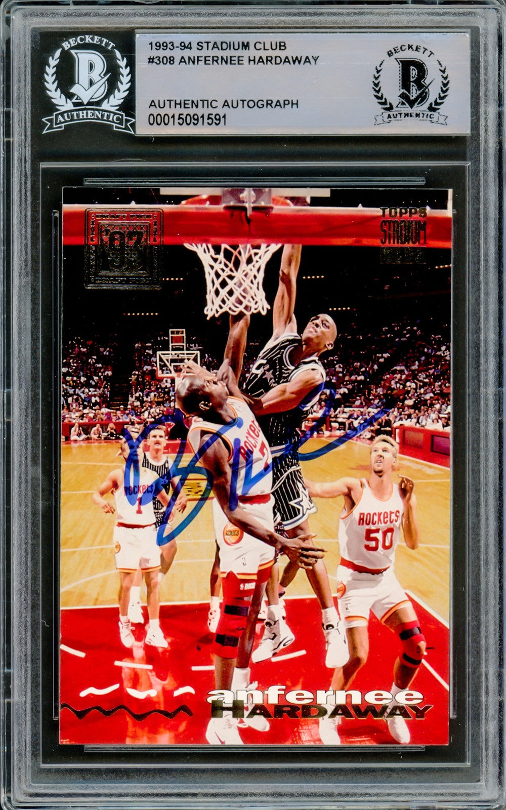Anfernee Penny Hardaway Auto 1993-94 Stadium Club RC 308 Magic Beckett #15091591