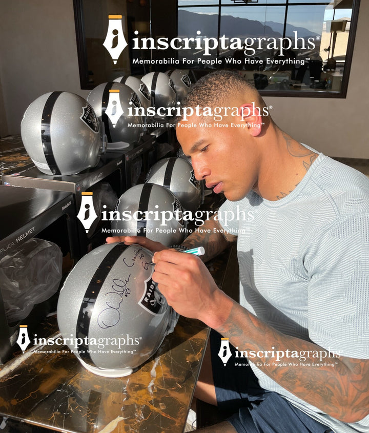 Darren Waller Signed Las Vegas Raiders FS Helmet Inscribed COA Inscriptagraphs