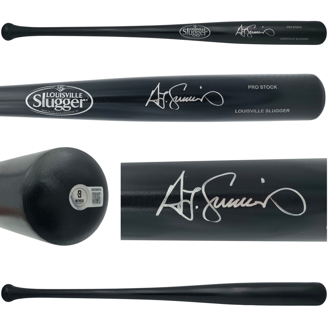 Ted Simmons Auto Black L Slugger Pro Stock Baseball Bat Cardinals Scratches BAS