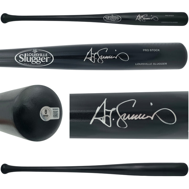 Ted Simmons Auto Black L Slugger Pro Stock Baseball Bat Cardinals Scratches BAS