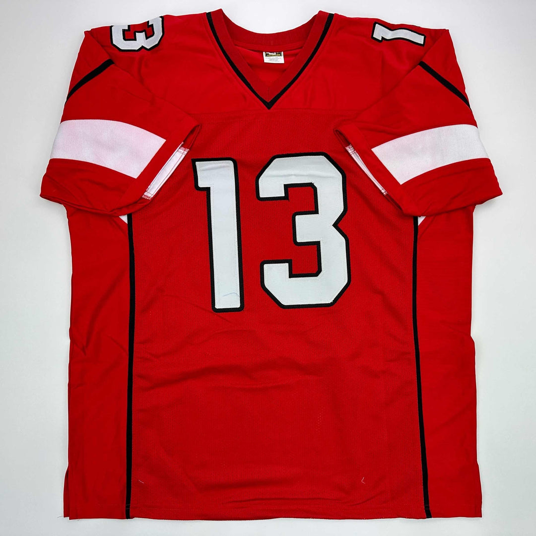 Facsimile Autographed Kurt Warner Arizona Red Reprint Jersey Size Men's XL